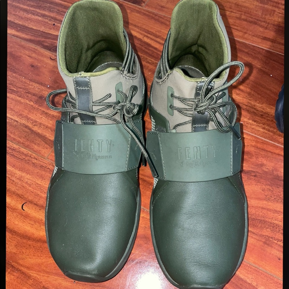 Forest green Fenty shoes